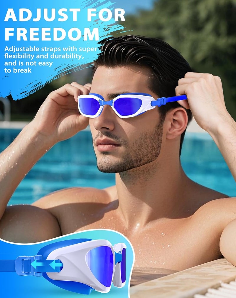 Vegemono Swim Goggles, Unisex Adult Swimming Goggles Anti Fog Anti UV No Leakage Wide View for Men Women Youth - Image 5